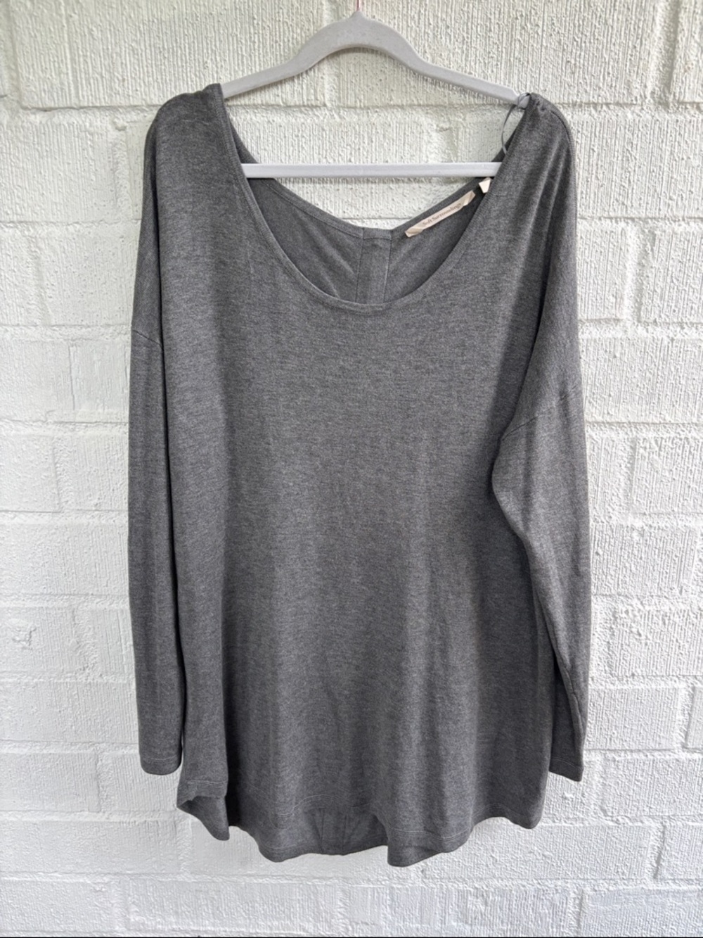 Soft Surroundings Stretch Long Sleeve Tunic Zipper Back Blouse sz XL